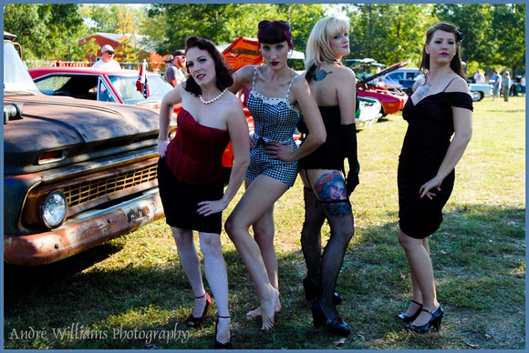 Rosie's Riveters at Hot Rod Car Show