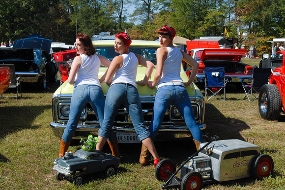 Rosie's Riveters at Hot Rod Car Show